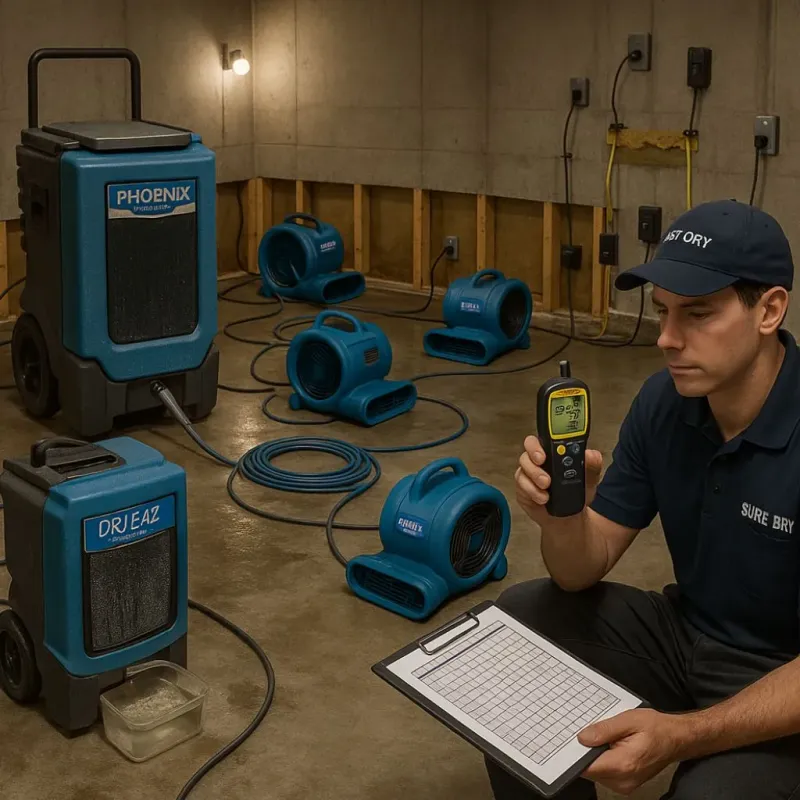 Structural Drying and Dehumidification process in Chesapeake, VA
